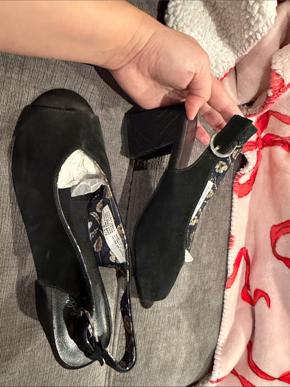 Seychelles Black Suede Peep-Toe Slingback Sandals Size 8.5